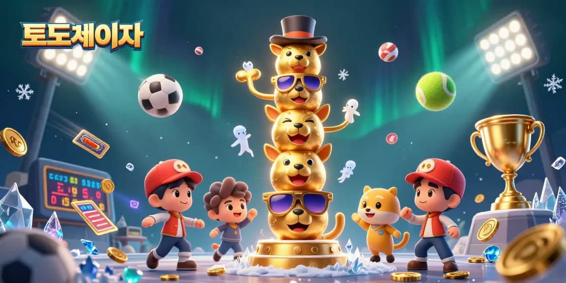 Experience engaging 토토사이트 betting action with dynamic sports elements and a vibrant totem illustration.