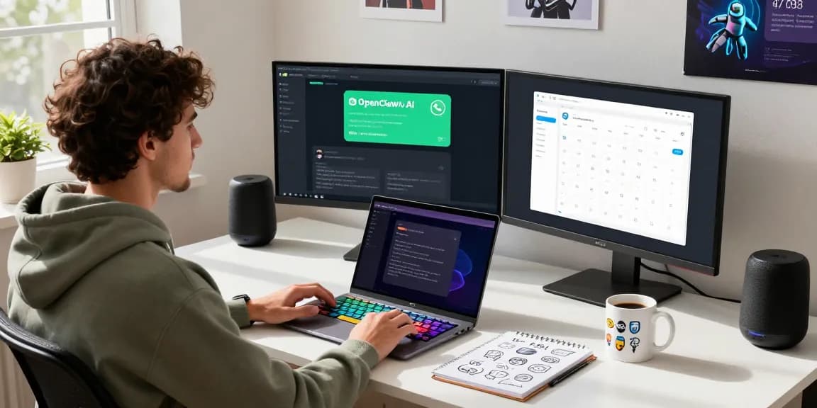 openclaw AI assistant workspace, developer integrating AI functionalities with modern tech