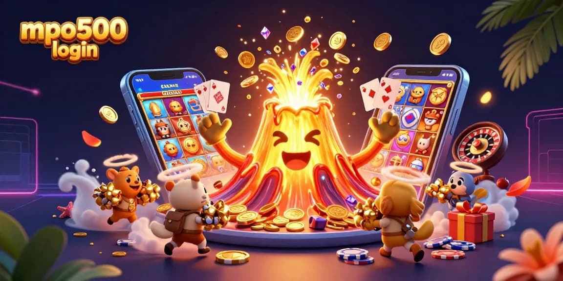 Engage with mpo500 login for thrilling wins as golden coins erupt amidst an adventurous scene.