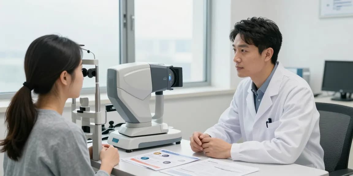 Patient consultation about vision correction at snuseoulglobal.com/vi, showcasing advanced eye care services.