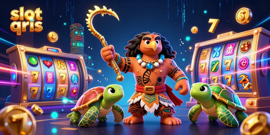 Experience the excitement of slot qris with this captivating illustration showcasing vibrant slot reels and big wins.