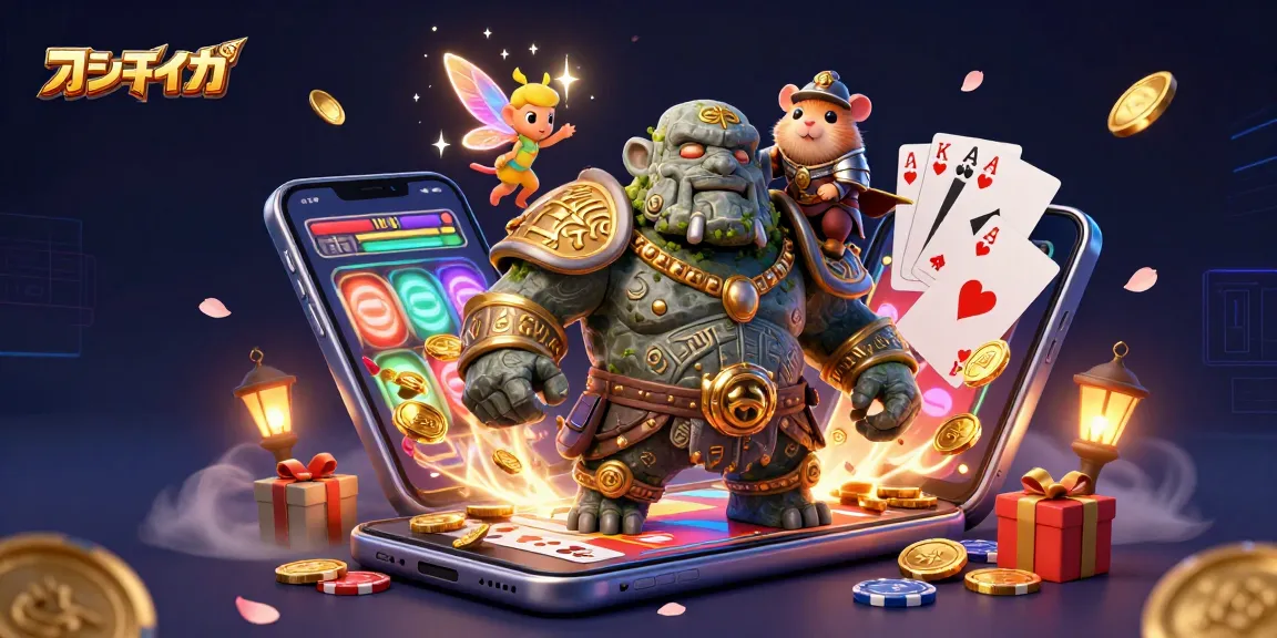 オンラインポーカーの力試し!ポーカーゲームで大勝ちするシーンを描いた魅力的なイラスト。