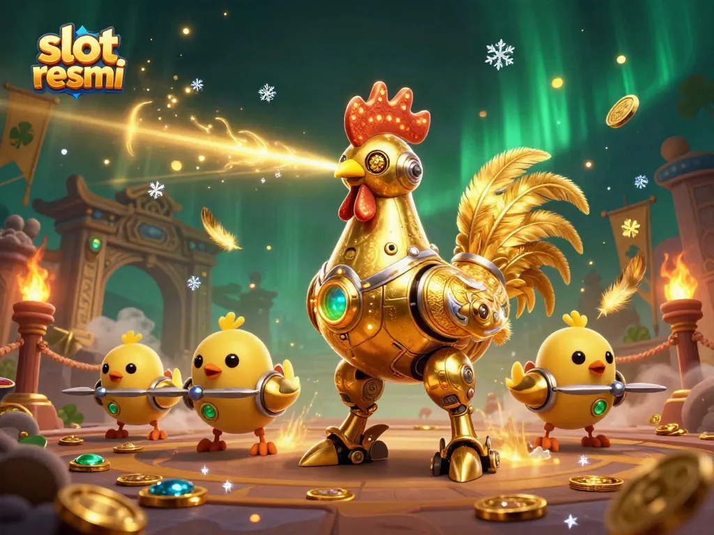 Experience thrilling gameplay at slot resmi with a dynamic 3D casino scene featuring lucky elements.