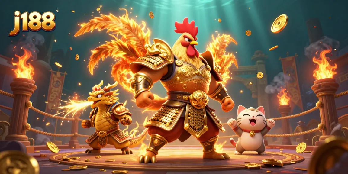 Join the thrilling j188 adventure with warrior characters in a dramatic online casino scene.