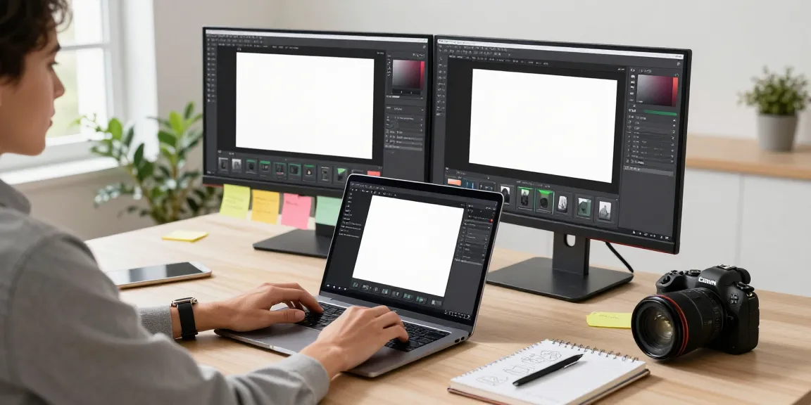 Productivity scene showcasing the powerful 截图工具 on dual monitors in a modern workspace.