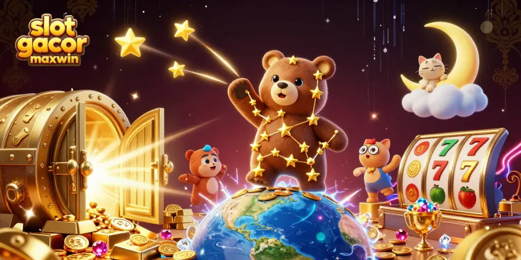 Experience thrilling wins with slot gacor maxwin in this vibrant 3D casino illustration.