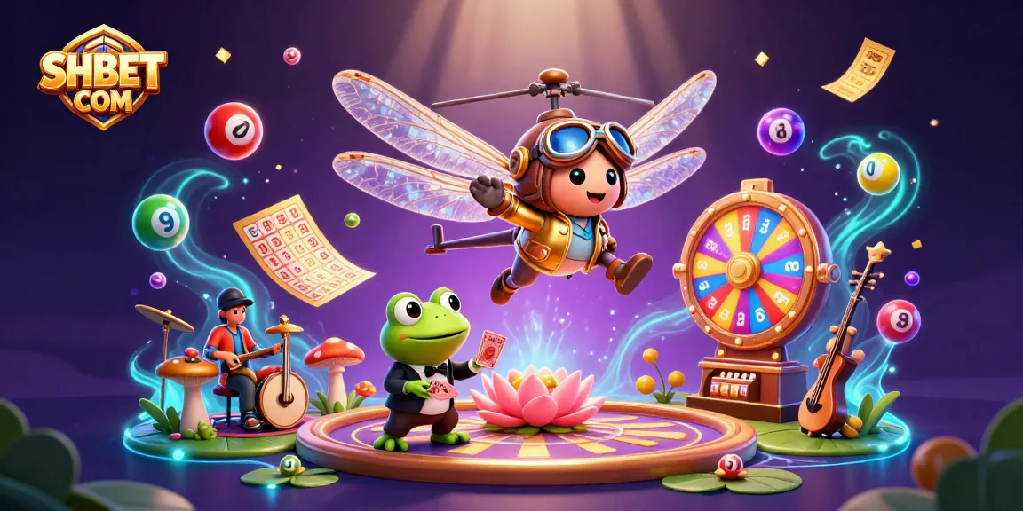 Experience thrilling gameplay with SHBET COM at a vibrant lily pad casino, featuring dynamic characters and fun elements.