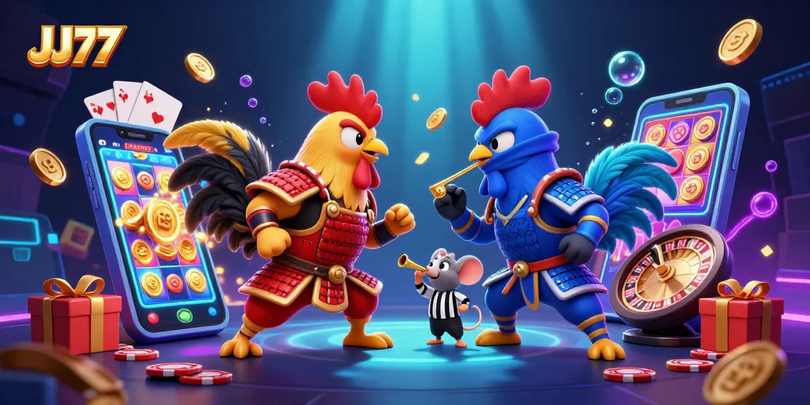 Experience JJ77 with dynamic online gaming featuring colorful slots and thrilling roosters.