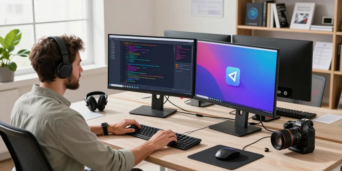 Seamless integration of the telegram chinese telegram app in a vibrant coding workspace.