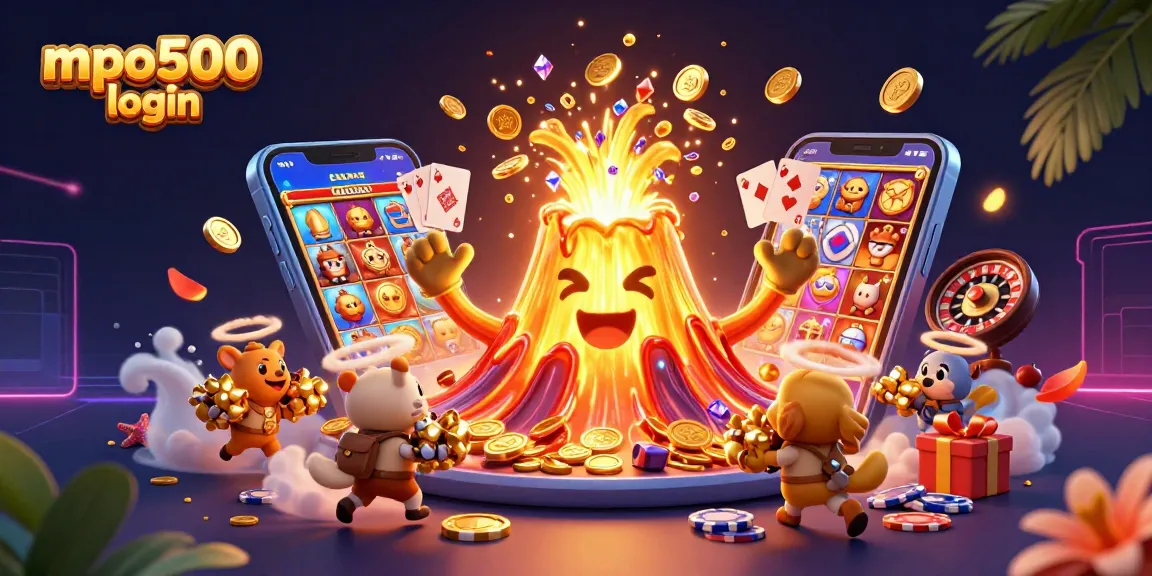 Engage with mpo500 login for thrilling wins as golden coins erupt amidst an adventurous scene.