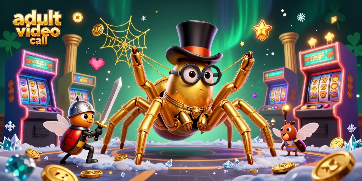 Engage in an exciting adult video call with interactive characters in a vibrant casino setting.