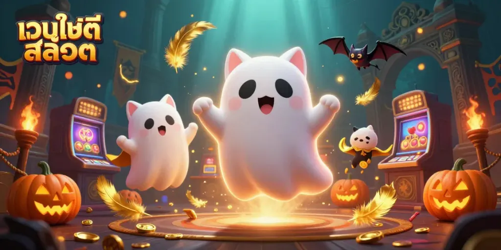 เพลิดเพลินกับเกมบนเว็บไซต์สล็อต ผ่านภาพที่มีแมวผีและค้างคาวเดินทางในคาสิโน