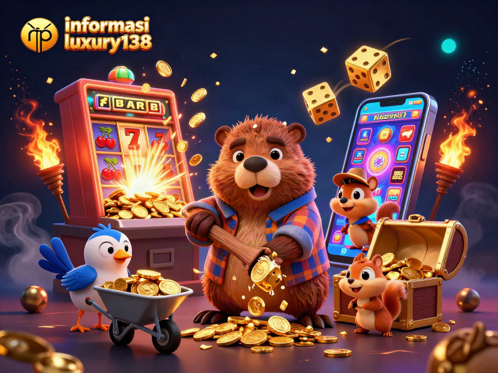 Menampilkan informasi rtp luxury138 melalui ilustrasi 3D kasino kartun yang kaya detail.