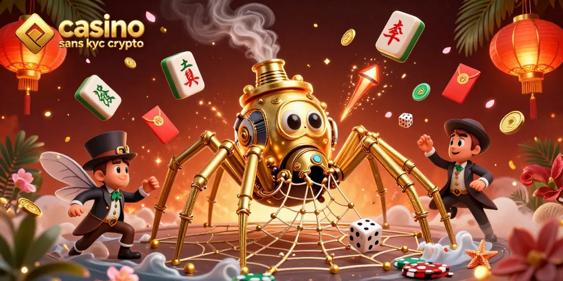 Jouer sur un casino sans KYC crypto avec un aréopage steampunk et des jeux scintillants.