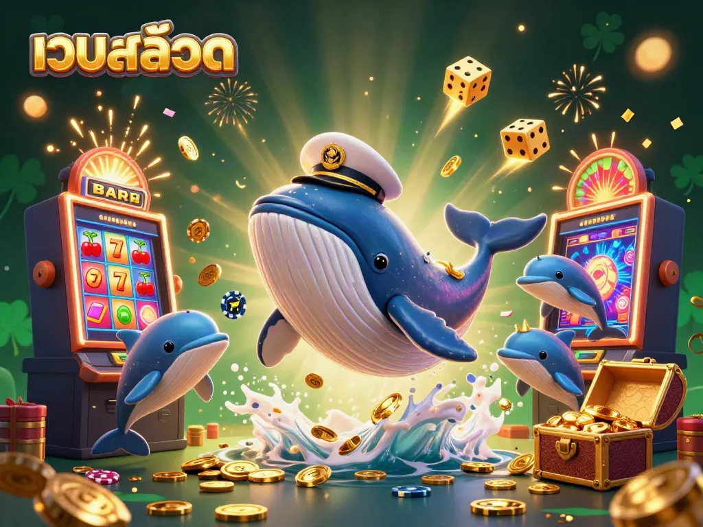 Win big with เว็บสล็อต as cartoon sea creatures celebrate a jackpot event in 3D!