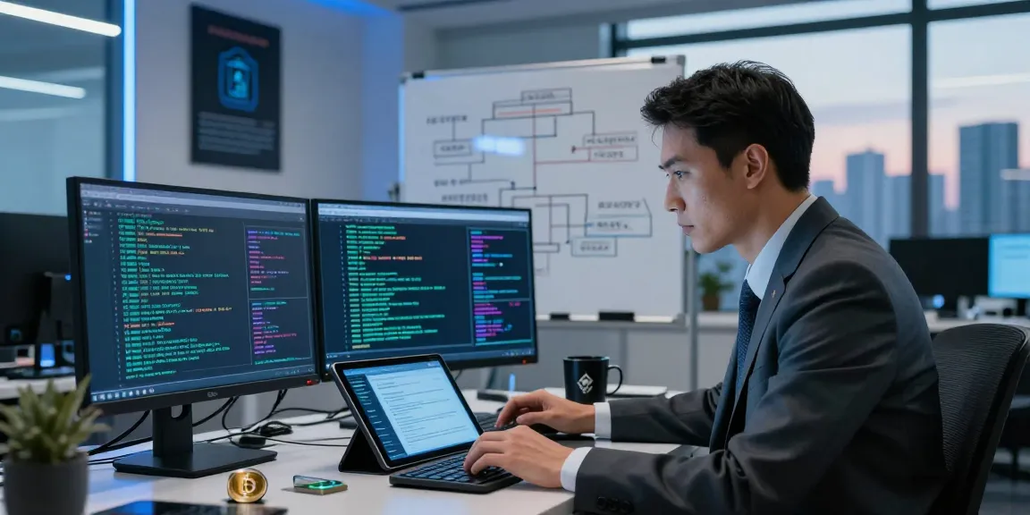 Expert analyzing data to recover lost crypto in a modern office
