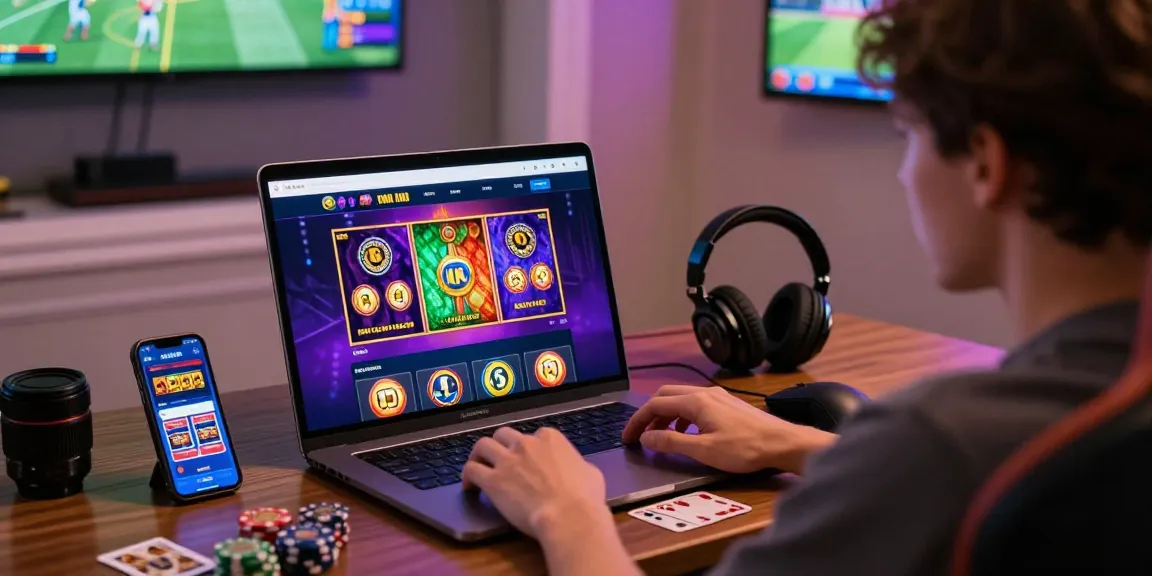 Engaging online gaming setup showcasing raja328 masuk login experience in a vibrant atmosphere.