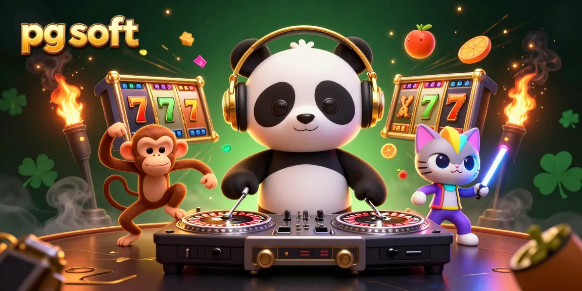 Experience exciting pg soft slots with a DJ panda, dancing monkey, and rave kitten in action