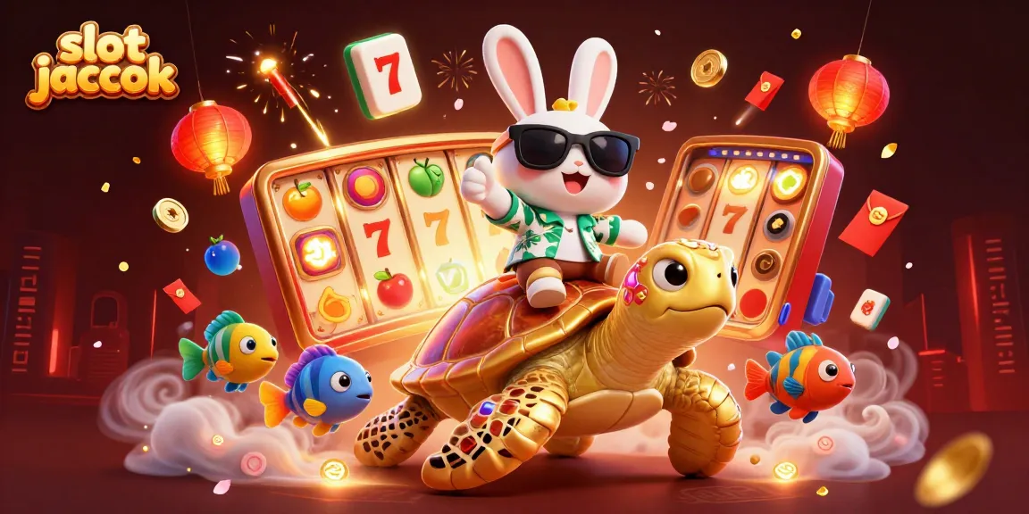 Spin for a chance at the slot jackpot with a lucky rabbit and a golden sea turtle!
