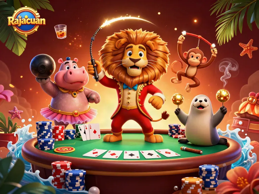 Spin the reels at Rajacuan, featuring dynamic characters and vibrant casino elements.