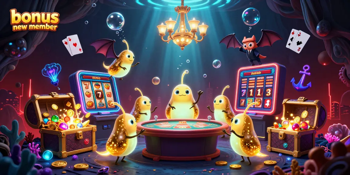 Engage in thrilling gameplay with the bonus new member at our vibrant casino featuring animated glowworms and a bat dealer.