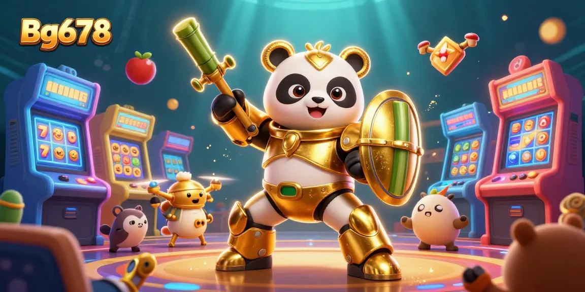 Join the excitement at Bg678 with colorful slots and casino-themed characters in an electrifying 3D scene.