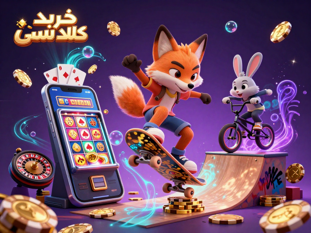 Engagingly control smart touch keys with خرید کلید لمسی showcased in a vibrant casino-themed illustration.