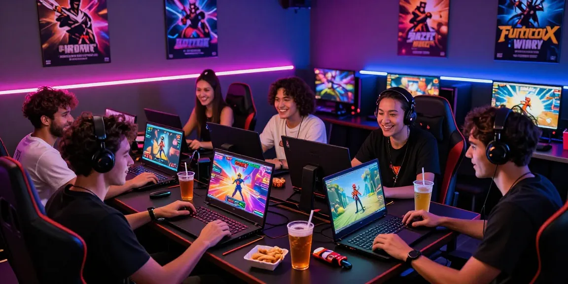 Friends engaging in vibrant porngames session in gaming lounge