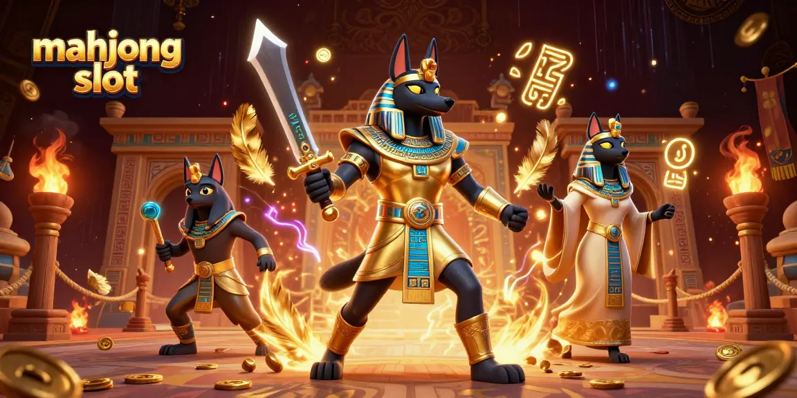 Engage with mahjong slot excitement in a vibrant 3D casino scene filled with dynamic elements.