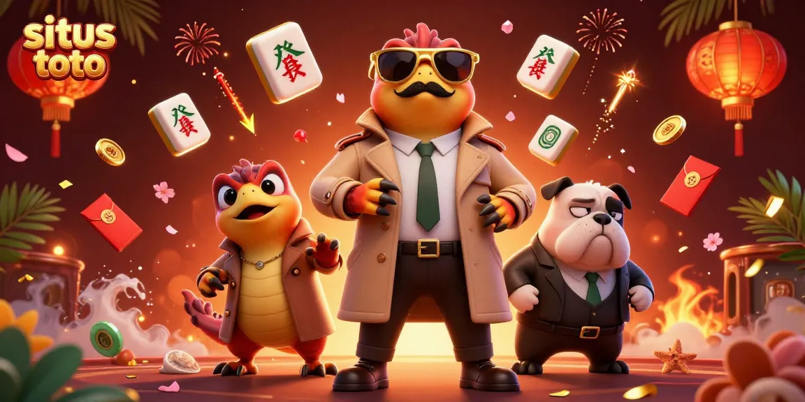 Engage in exciting situs toto gameplay with a humorous scene of raptors in a trench coat at a casino.