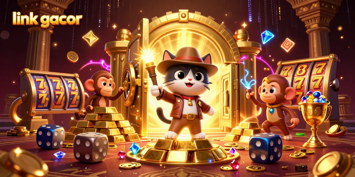 Engage with the thrilling link gacor concept in this vibrant casino adventure illustration.