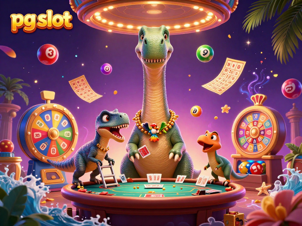 Rasakan keseruan pg slot dengan simbol slot dan elemen permainan bersinar di dalam ilustrasi 3D ini.