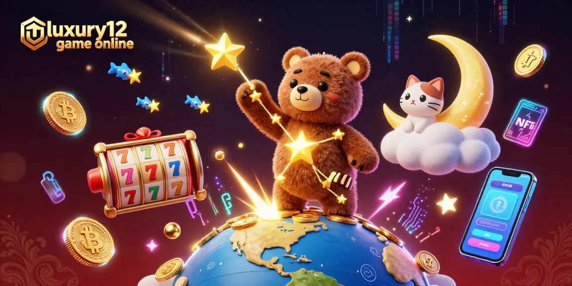Experience exciting gameplay with luxury12 game online featuring vibrant slot reels, golden coins, and engaging characters.